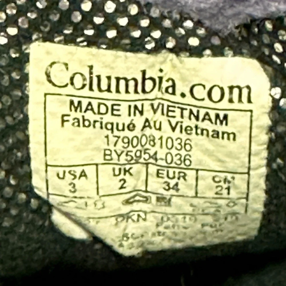 Columbia Bugaboot Plus IV Snow Boots Kids Size 3 Grey Purple‎ Good Waterproof